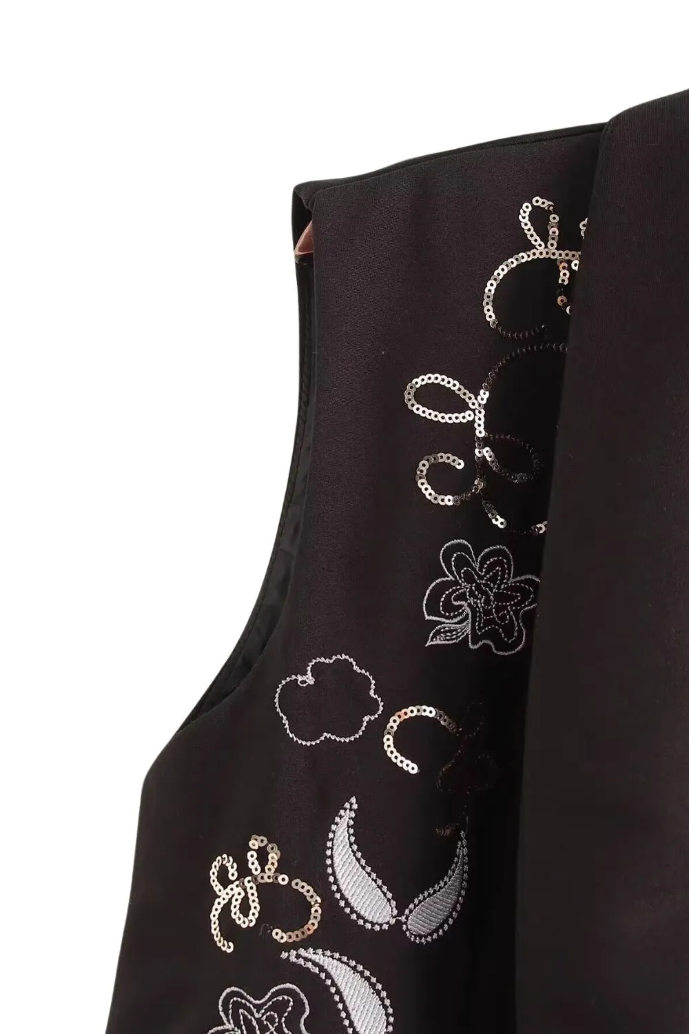 ‘Leah’ Short Sequin Embroidered Vest sold by Goodnight Macaroon product image thumbnail 4
