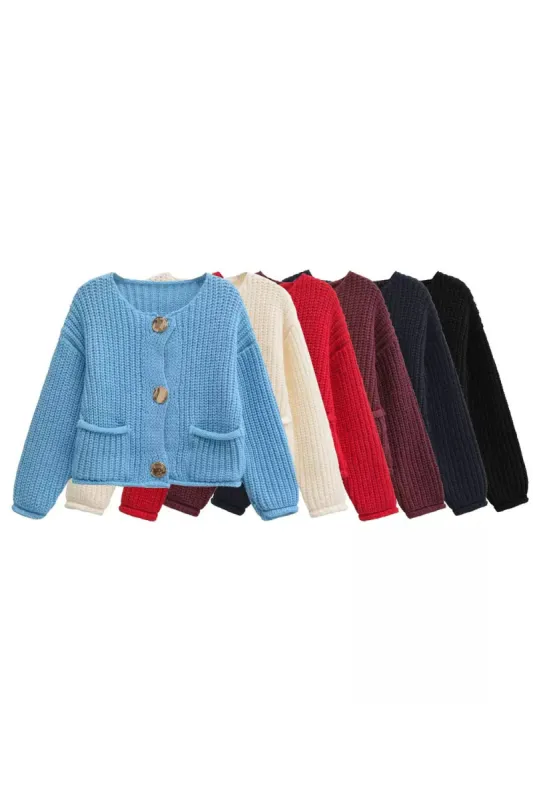 'Penelope' Casual Crew-Neck Long-Sleeve Outerwear (6 Color) sold by Goodnight Macaroon