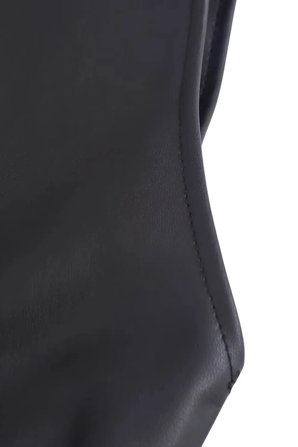 ‘Mila’ Fitted Faux Leather Drape Dress sold by Goodnight Macaroon product image thumbnail 5