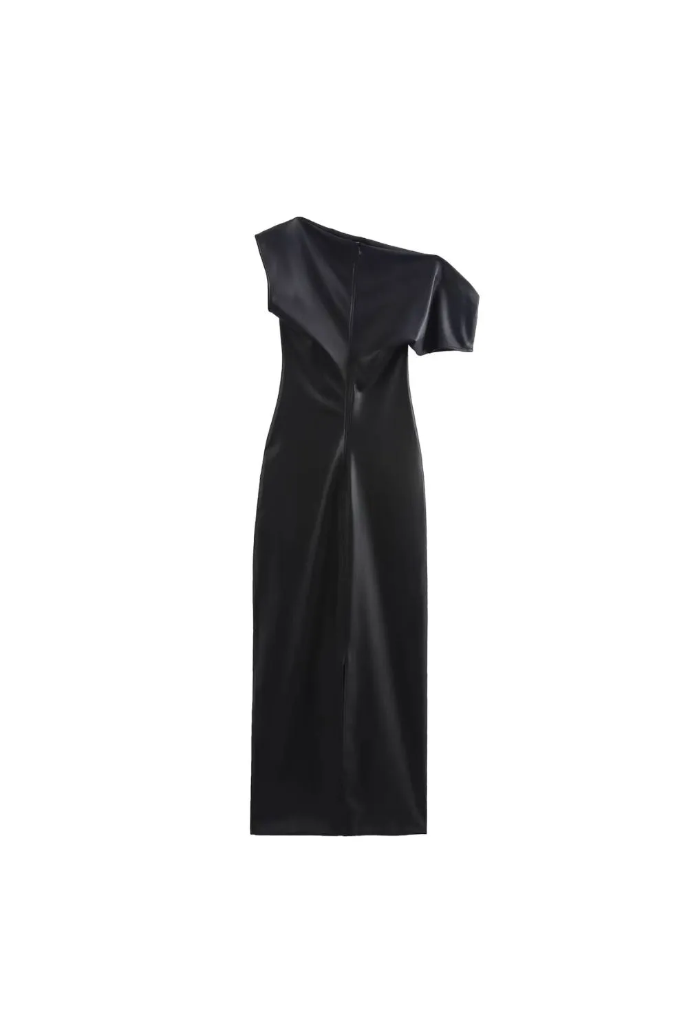 ‘Mila’ Fitted Faux Leather Drape Dress sold by Goodnight Macaroon product image thumbnail 2