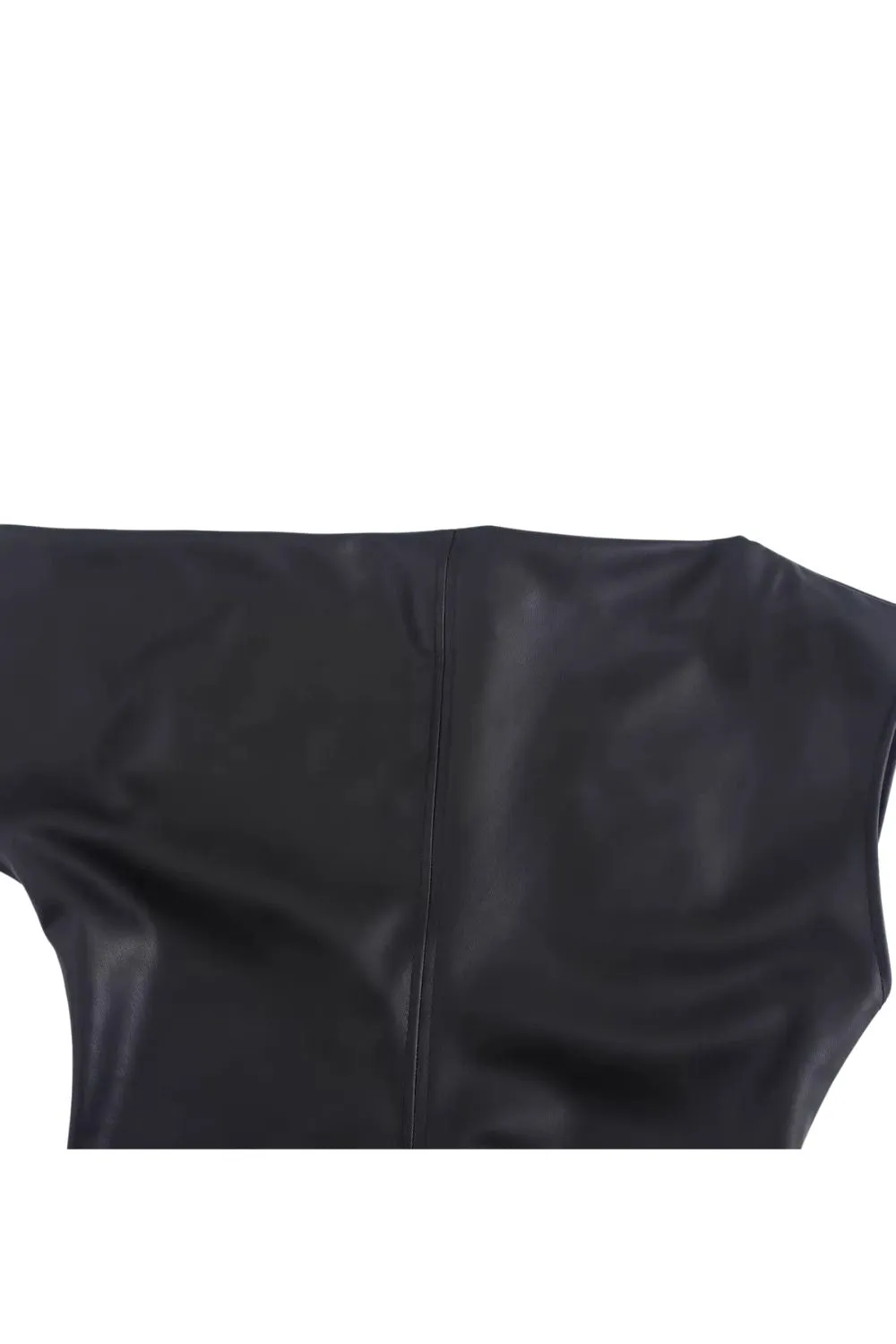 ‘Mila’ Fitted Faux Leather Drape Dress sold by Goodnight Macaroon product image thumbnail 3