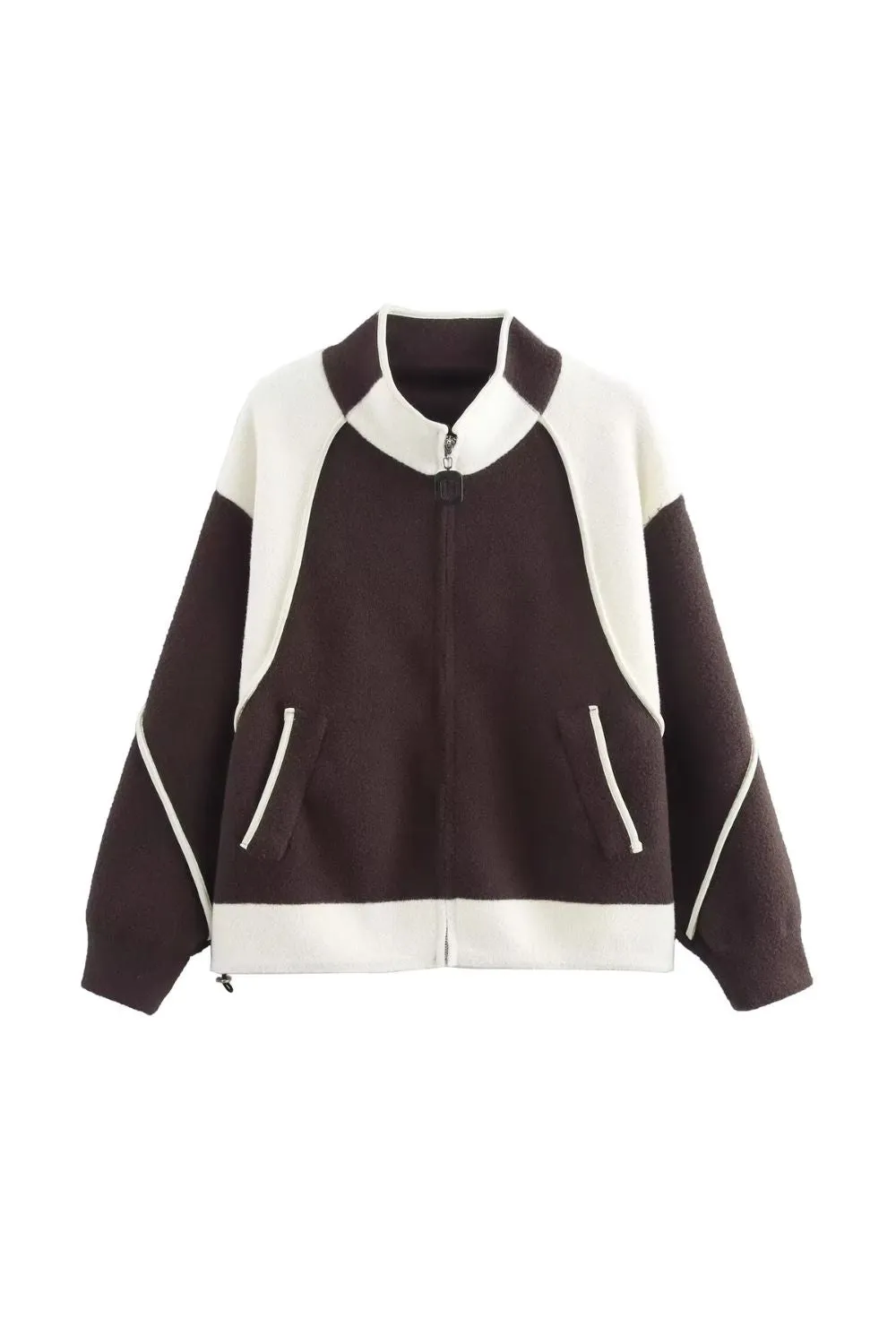 ‘Chloe’ Casual Color-Block Zip Jacket sold by Goodnight Macaroon product image thumbnail 2