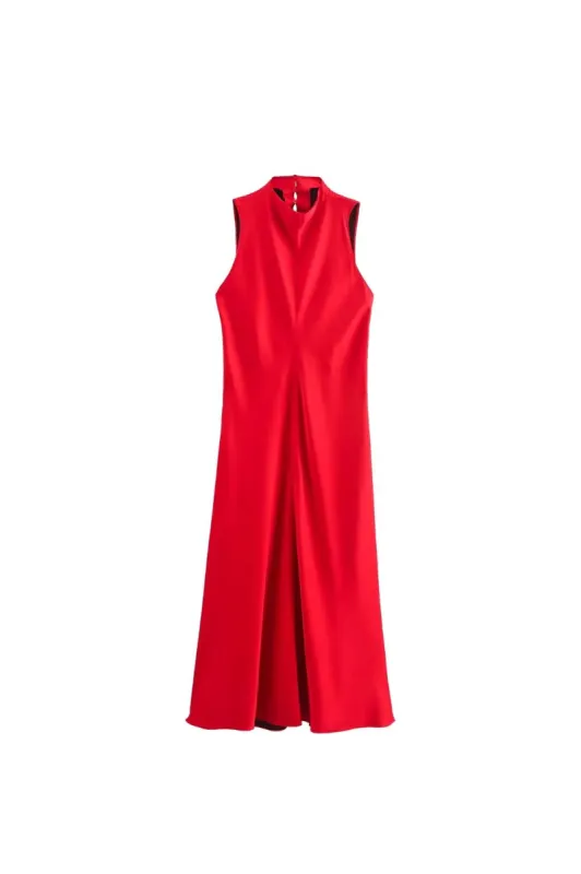 'Aria' Sleek Satin Sleeveless Dress sold by Goodnight Macaroon