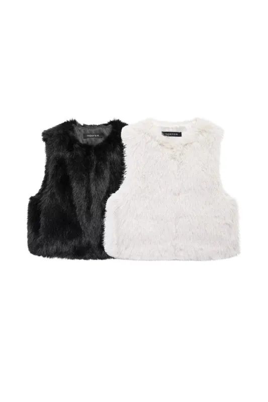 'Avery' Faux Fur Short Crop Top sold by Goodnight Macaroon