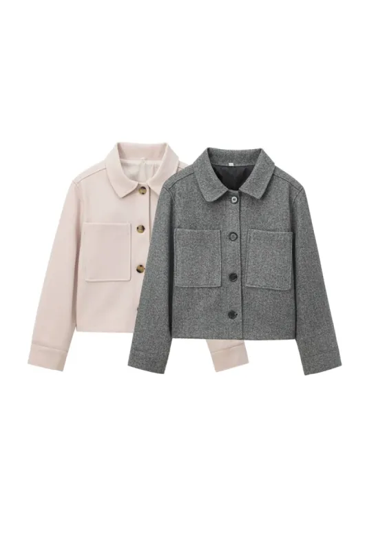 ‘Gianna’ Versatile Gray-Toned Casual Short Jacket sold by Goodnight Macaroon