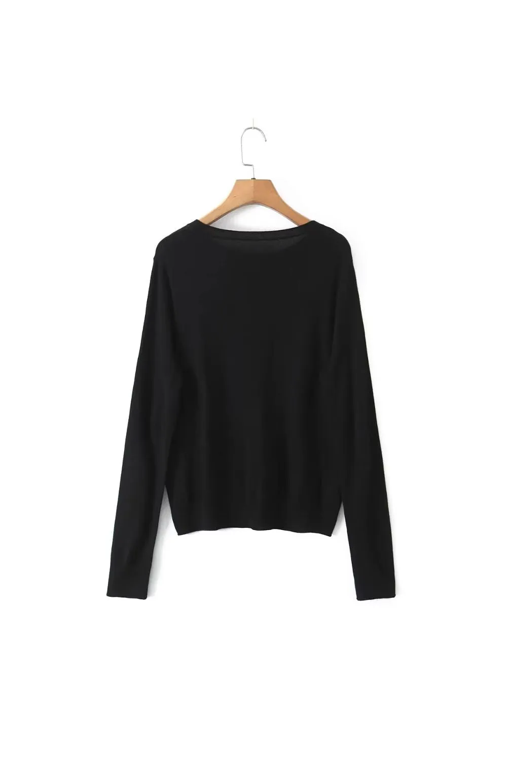 'Nora' Solid-Color Knitted Long-Sleeve Top sold by Goodnight Macaroon product image thumbnail 2