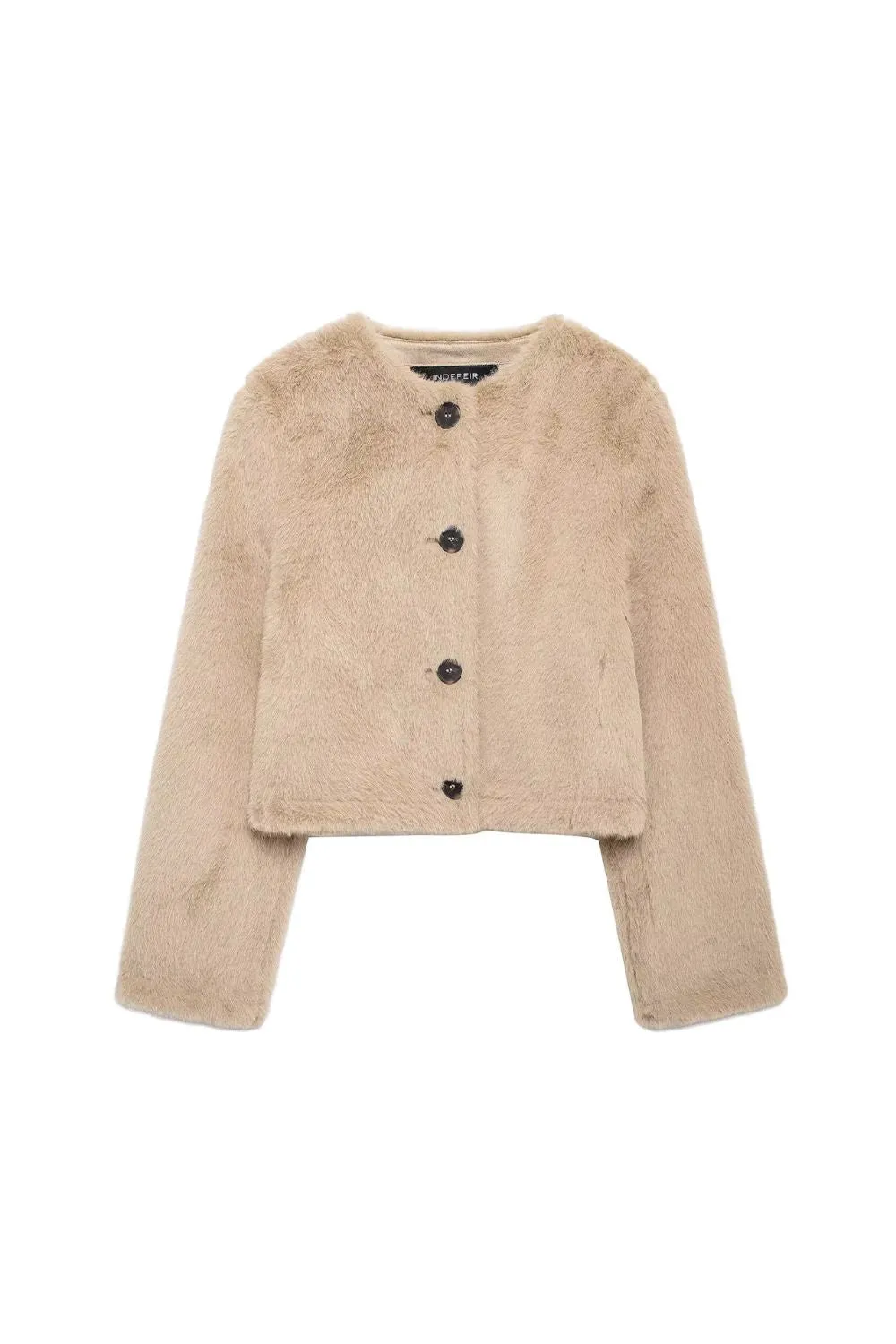 'Alice' Faux Fur-Effect Short Jacket Coat sold by Goodnight Macaroon