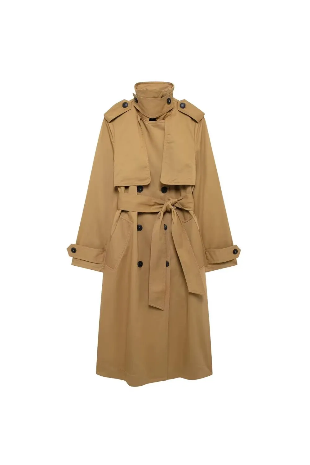 'Julia' Collared Long-Sleeve Trench Coat sold by Goodnight Macaroon