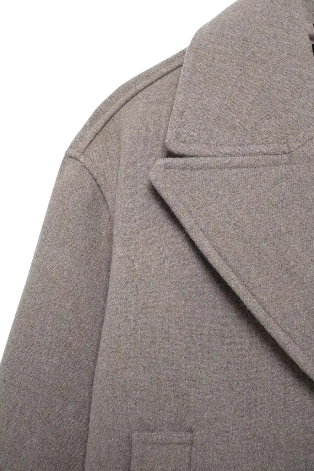 'Sadie' Double-Breasted Blended Short Coat (2 Color) sold by Goodnight Macaroon product image thumbnail 2