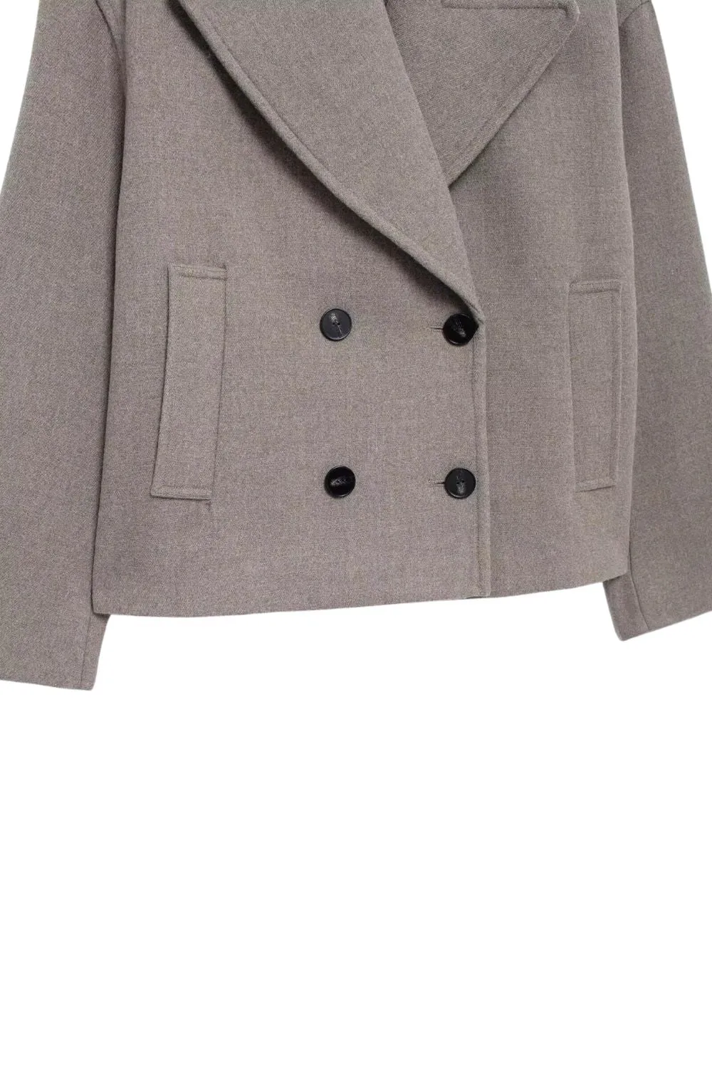 'Sadie' Double-Breasted Blended Short Coat (2 Color) sold by Goodnight Macaroon product image thumbnail 4