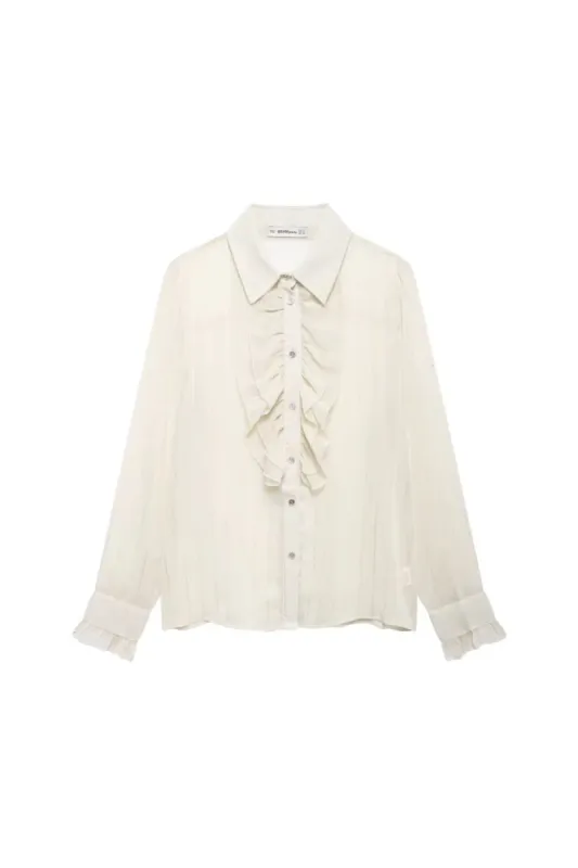 ‘Eleanor’ Layered Semi-Sheer Decorative Shirt sold by Goodnight Macaroon