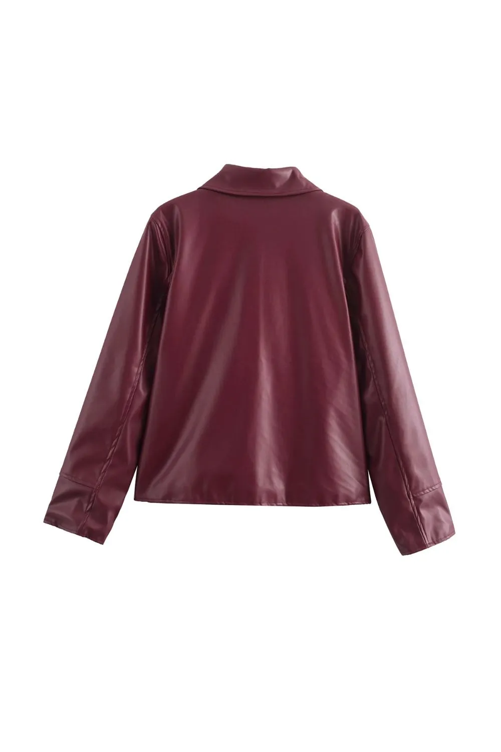 'Leah' Versatile Zippered Leather Jacket Coat sold by Goodnight Macaroon product image thumbnail 2