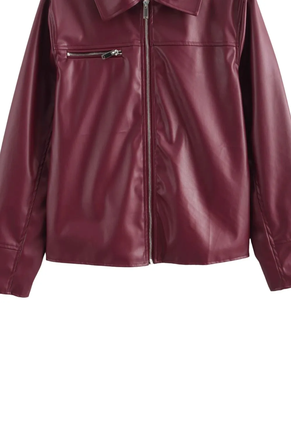 'Leah' Versatile Zippered Leather Jacket Coat sold by Goodnight Macaroon product image thumbnail 4