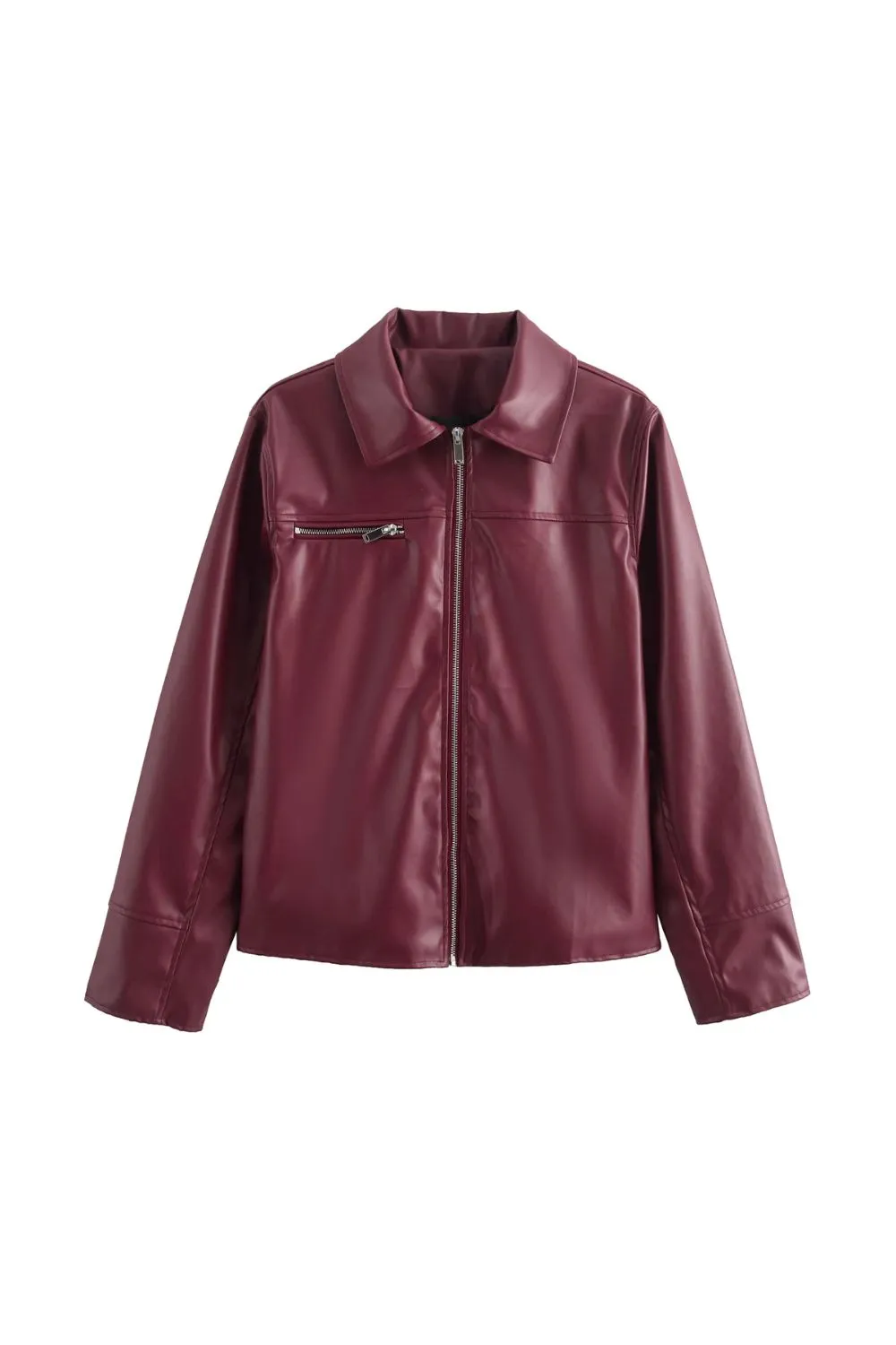 'Leah' Versatile Zippered Leather Jacket Coat sold by Goodnight Macaroon