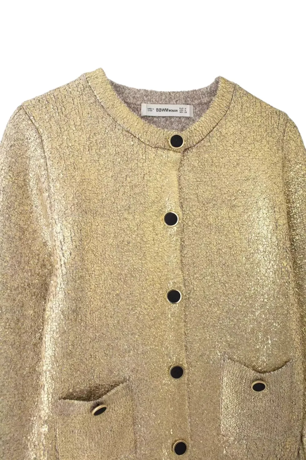 'Ed' Metal Foil Knit Outerwear sold by Goodnight Macaroon product image thumbnail 4