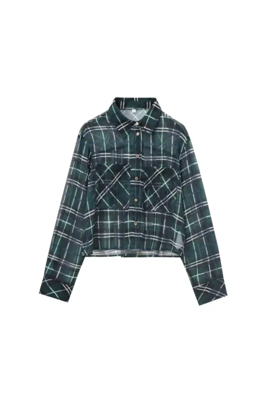 'Ted' Metallic Yarn Checkered Short Shirt sold by Goodnight Macaroon