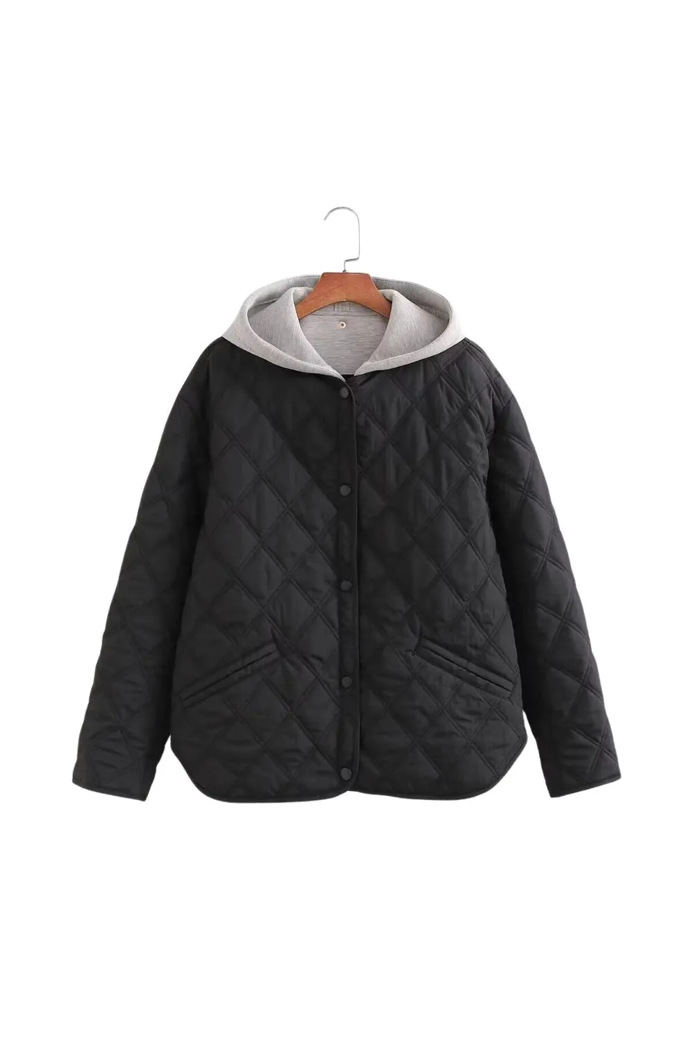 'Angela' Hooded Cotton Jacket in Faux Two-Piece Style sold by Goodnight Macaroon