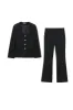 'Stella' Round-Neck Blazer & Flared Trousers Set (Sold Separately) sold by Goodnight Macaroon