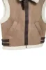 'Emery' Minimalist Collared Sleeveless Quilted Sherpa Vest sold by Goodnight Macaroon