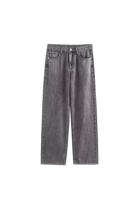 'Lyla' Vintage Washed Mid-Rise Wide-Leg Jeans sold by Goodnight Macaroon