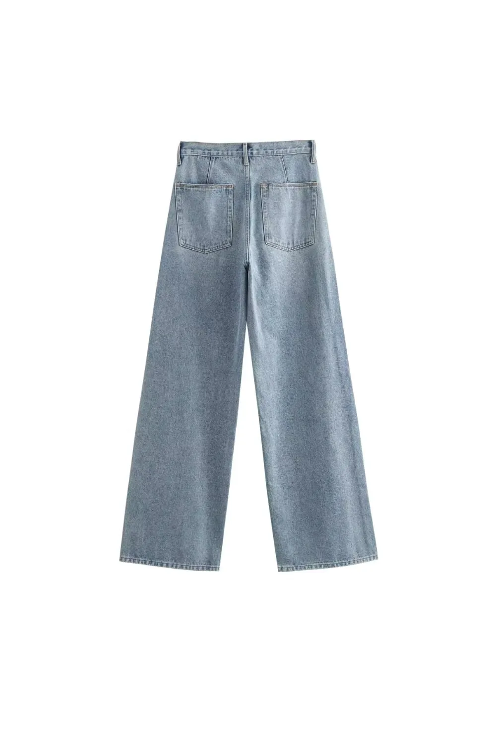 'Valentina' Light Blue Wide-Leg Denim Pants sold by Goodnight Macaroon product image thumbnail 2