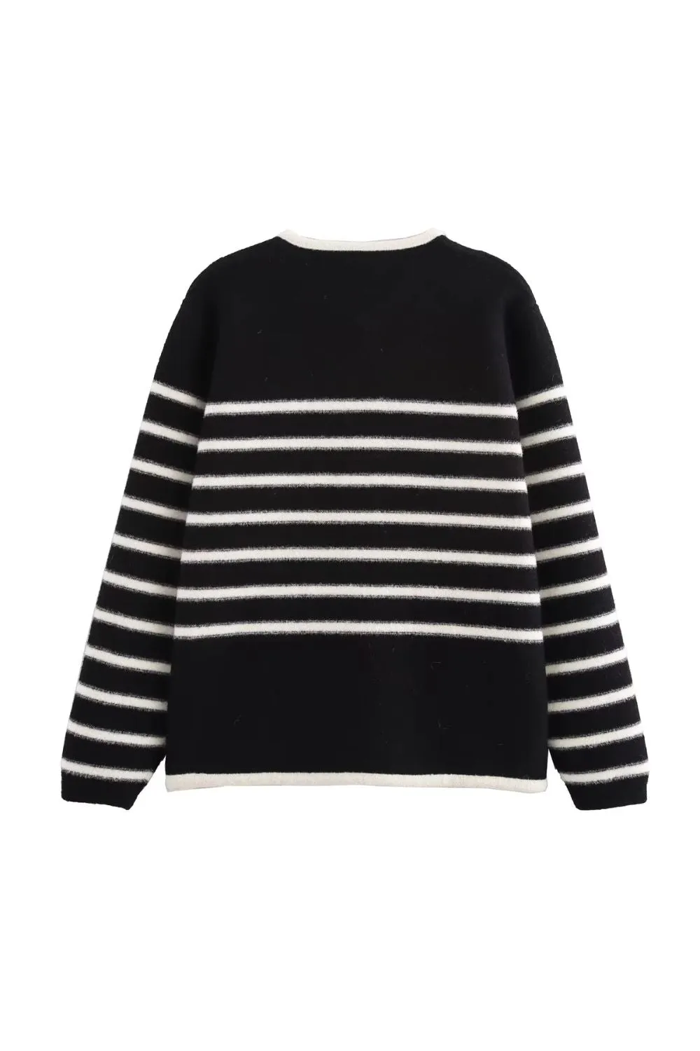 'Becky' Classic Striped Knit Open Cardigan sold by Goodnight Macaroon product image thumbnail 2