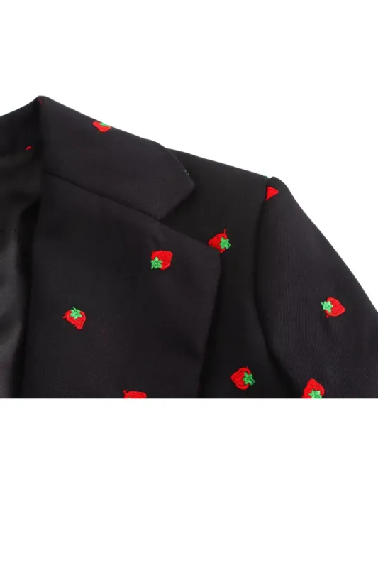 'Devon' Strawberry Embroidered Blazer & Skirt Set (Sold Separately) sold by Goodnight Macaroon
