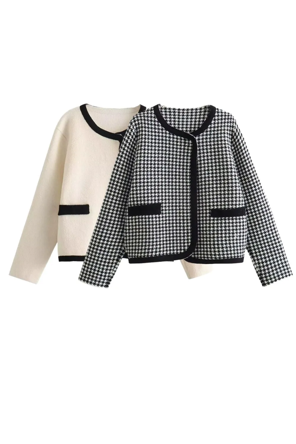 'Jen' Chic Button-Front Jacket with Trimmed Edges sold by Goodnight Macaroon