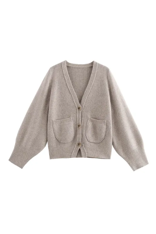 'Paige' Casual Pocket-Detail Knitted Cardigan sold by Goodnight Macaroon