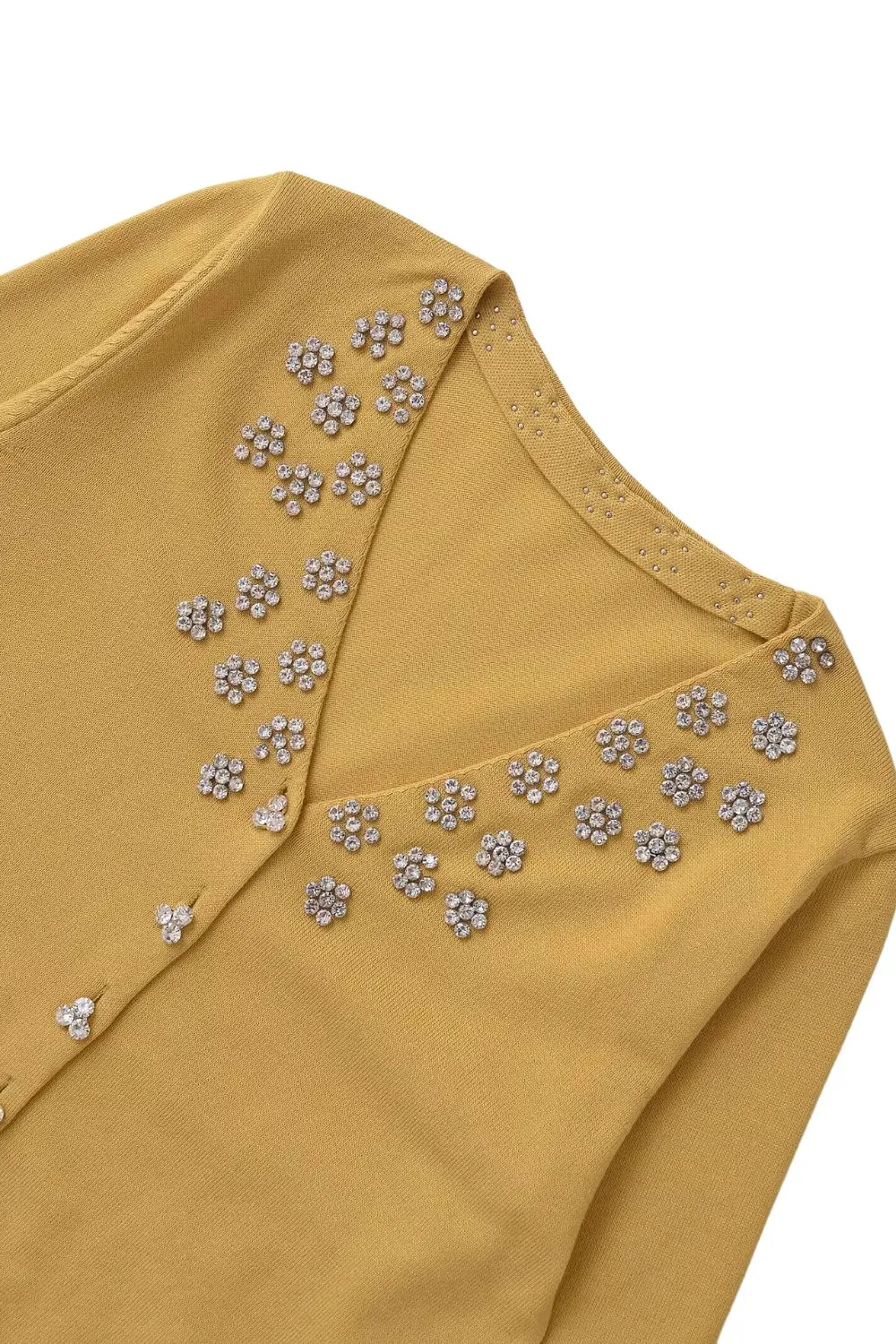 ‘Willy’ Jewel Beaded V-Neck Knit Sweater sold by Goodnight Macaroon product image thumbnail 3