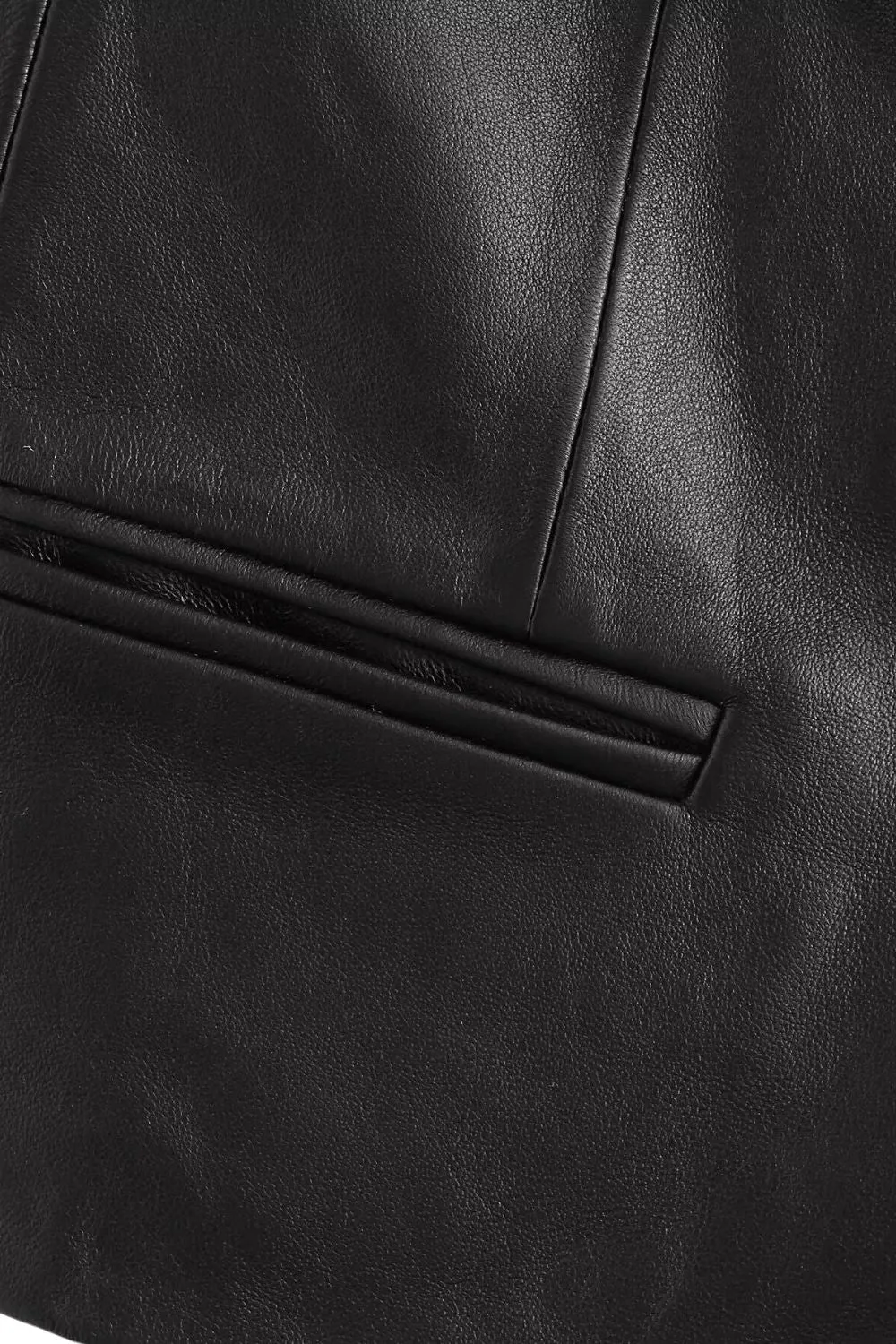 'Geoff' Slim Fit Button-Front Leather Blouse sold by Goodnight Macaroon product image thumbnail 5