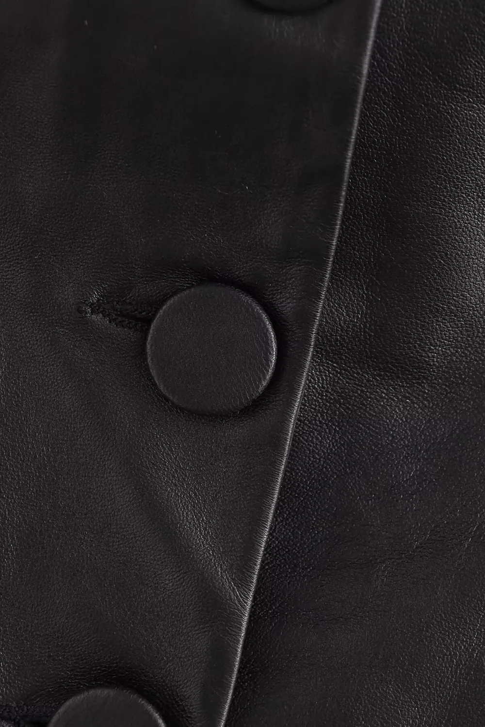 'Geoff' Slim Fit Button-Front Leather Blouse sold by Goodnight Macaroon product image thumbnail 4