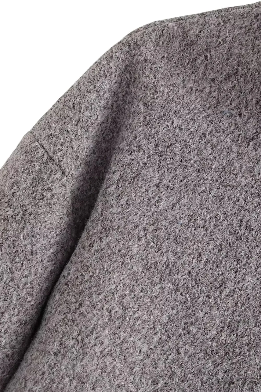 'Rose' Grey Wool Baseball-Style Jacket sold by Goodnight Macaroon product image thumbnail 4