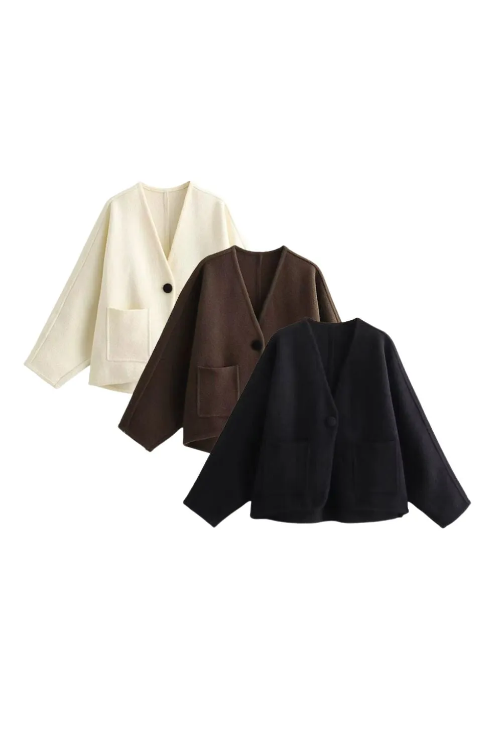 'Shirley' Double-Faced Cashmere Short Coat sold by Goodnight Macaroon