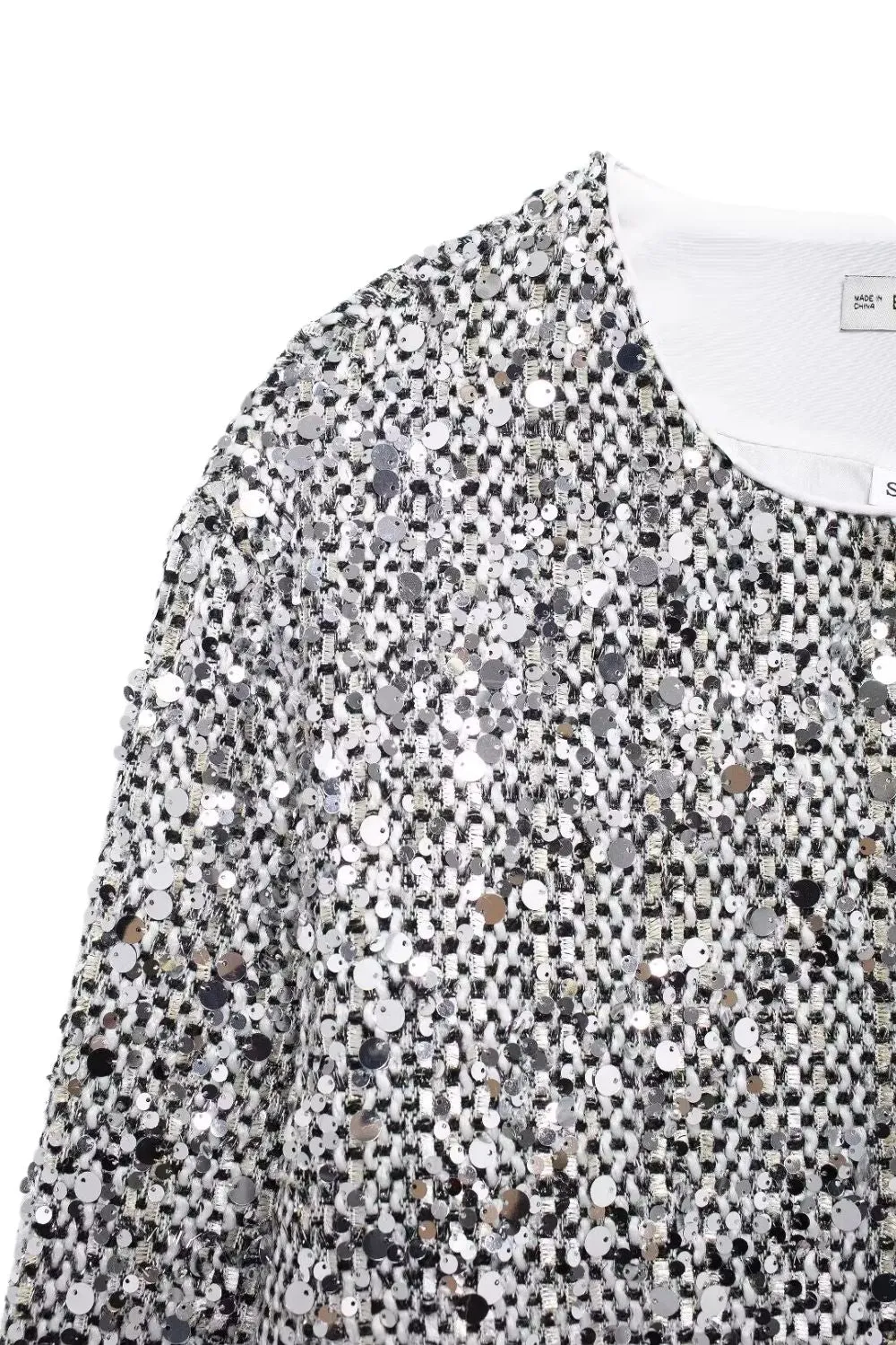 'Mia' Minimalist Versatile Sequin Tweed Jacket sold by Goodnight Macaroon product image thumbnail 3