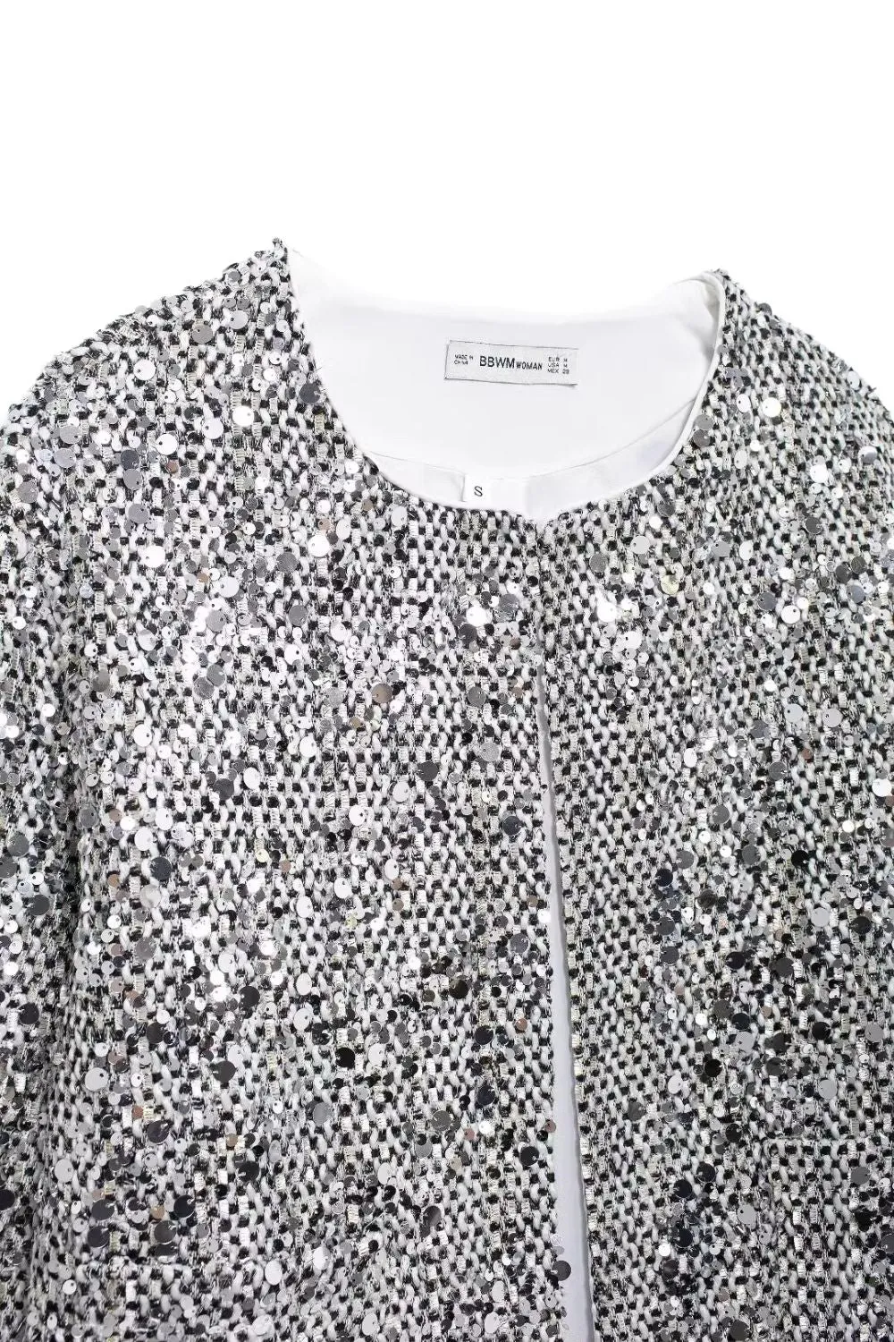 'Mia' Minimalist Versatile Sequin Tweed Jacket sold by Goodnight Macaroon product image thumbnail 4