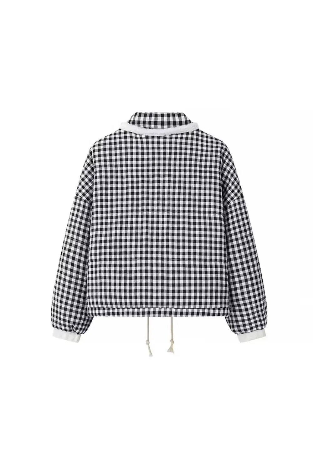 'Isabella' Plaid Lace-Trimmed Puffer Jacket sold by Goodnight Macaroon product image thumbnail 3