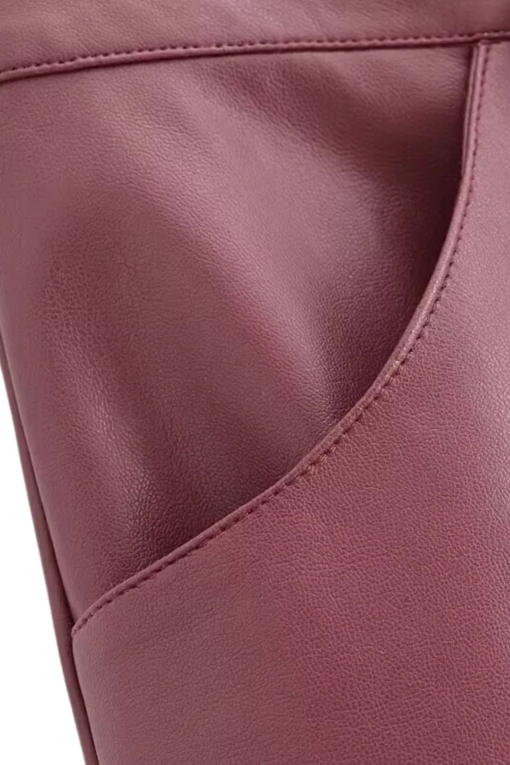 'Riley' Fashion-Forward Leather Patched Palazzo Pants sold by Goodnight Macaroon product image thumbnail 5