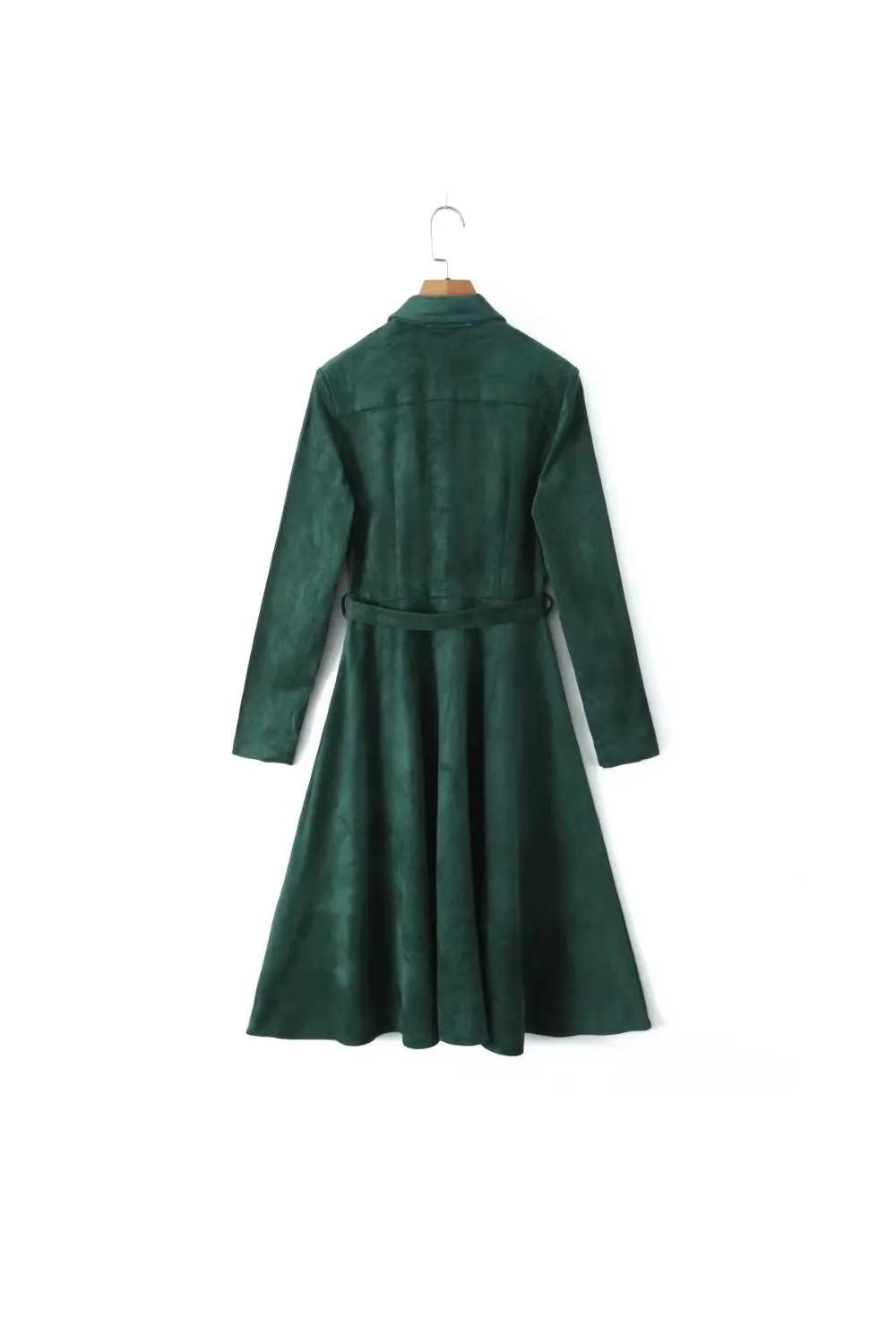 'Eliana' Sleek Suede Belted Long Sleeve Dress sold by Goodnight Macaroon product image thumbnail 2