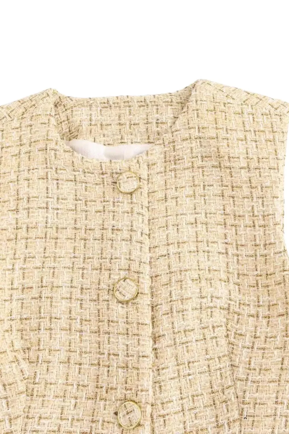 'Emilia' Textured Sleeveless Vest with Belt sold by Goodnight Macaroon product image thumbnail 3