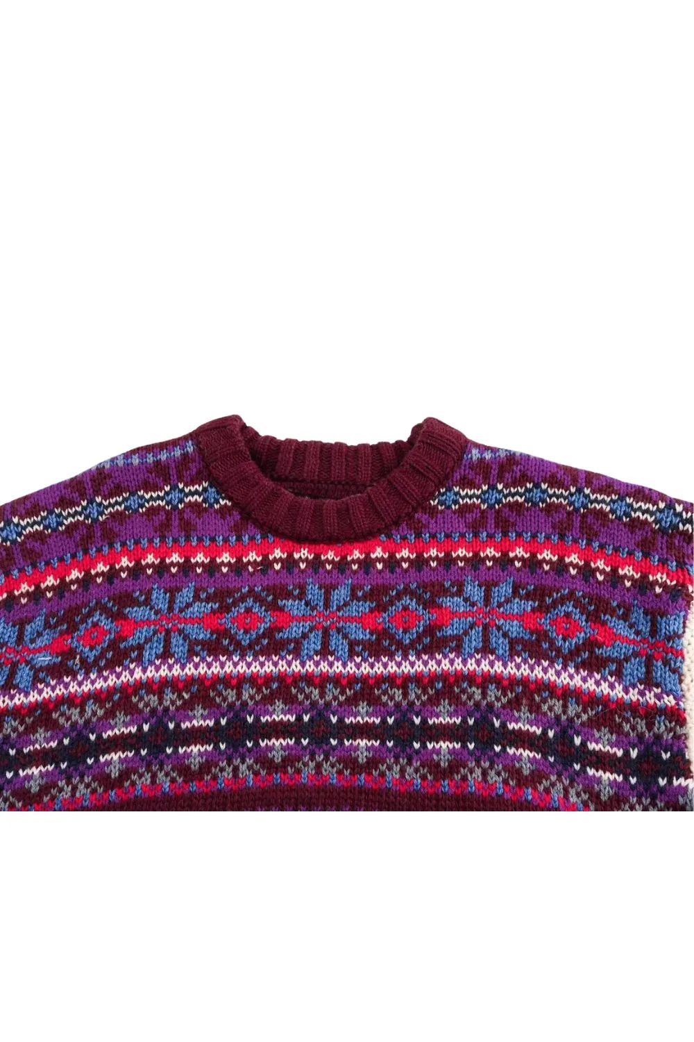 'Naomi' Stylish Jacquard Patchwork Round-Neck Sweater sold by Goodnight Macaroon product image thumbnail 3