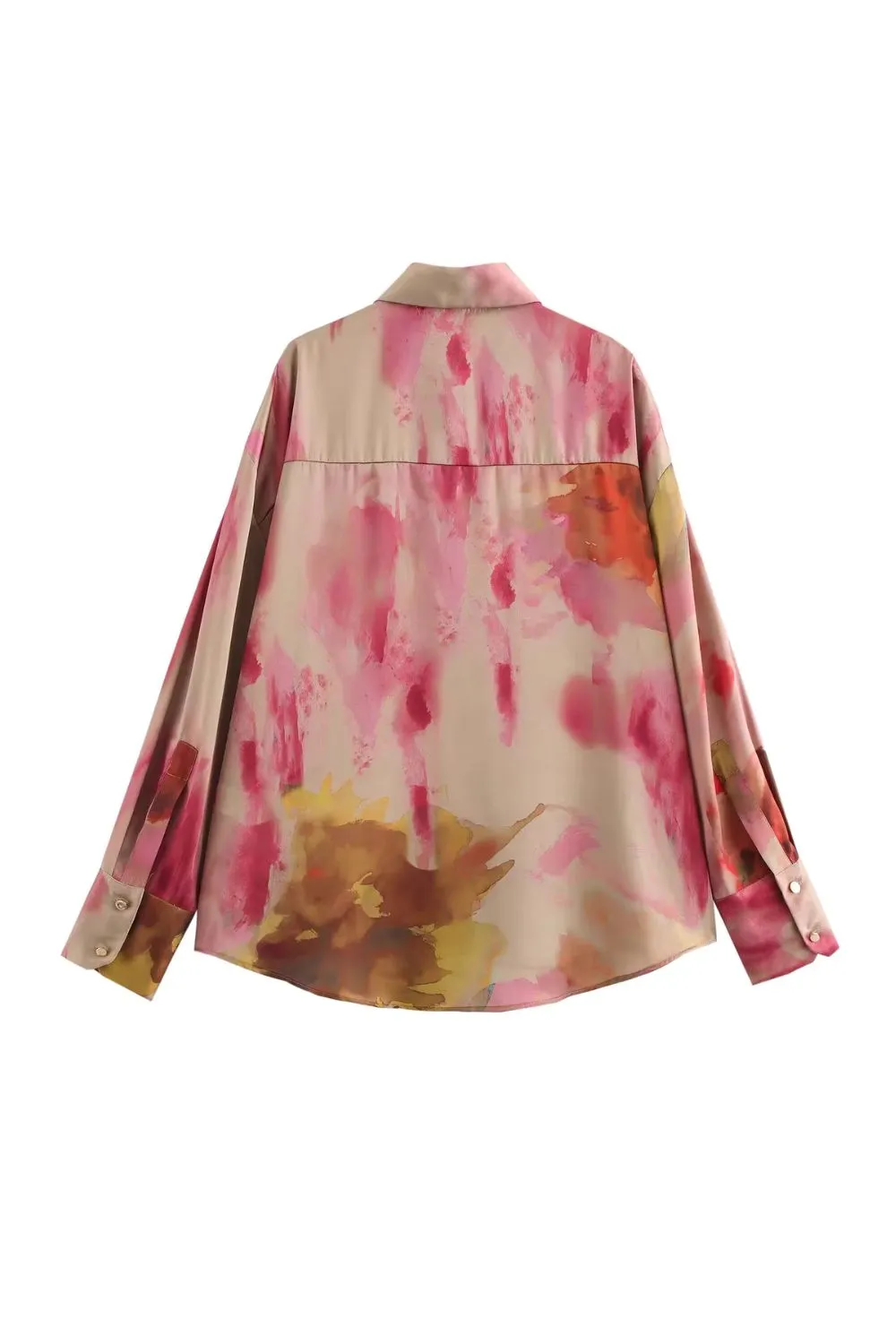 'Lucy' Silk Satin Texture Tie-Dye Shirt sold by Goodnight Macaroon product image thumbnail 2