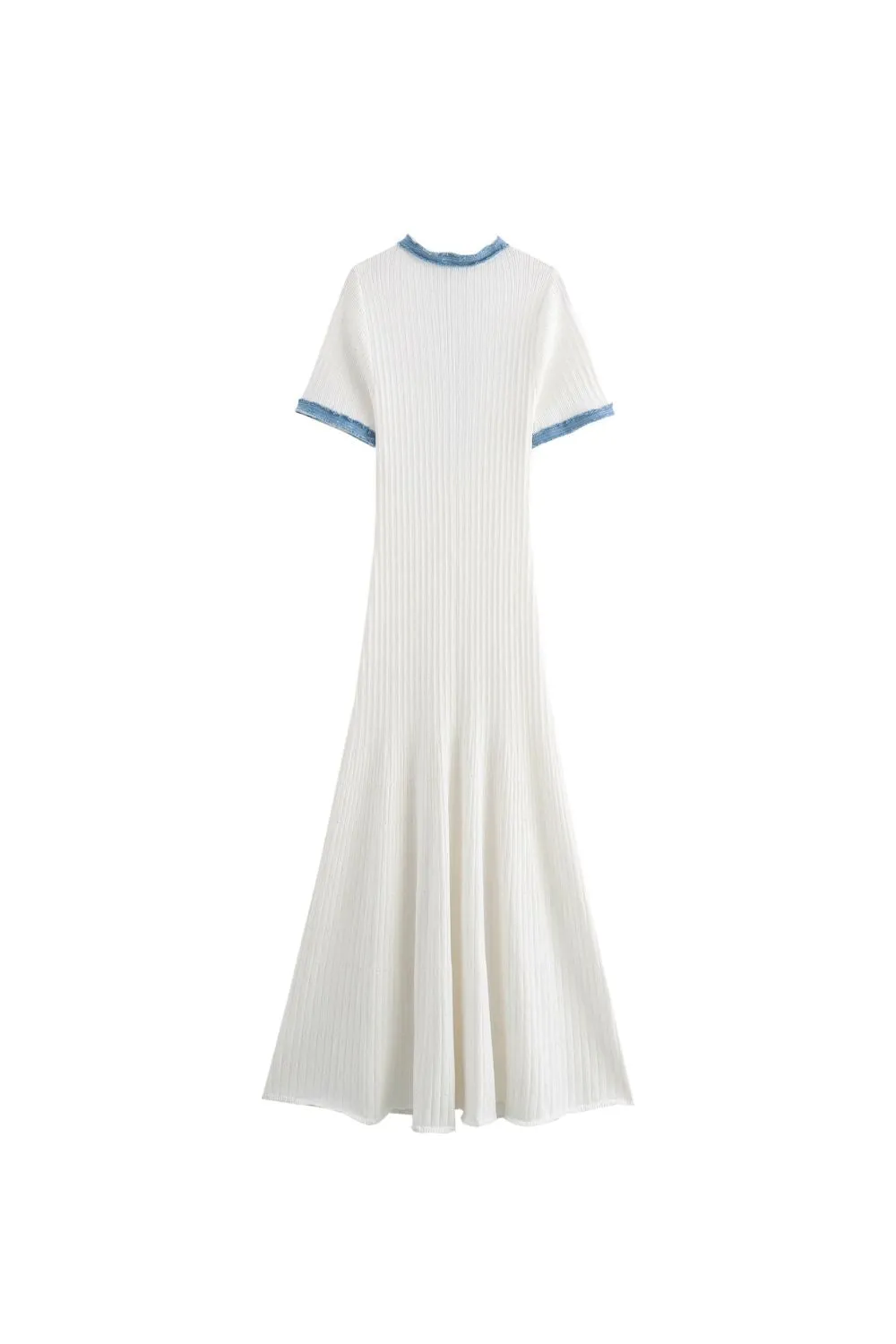 'Elena' Single-Breasted Patchwork Knitted Maxi Dress sold by Goodnight Macaroon product image thumbnail 3