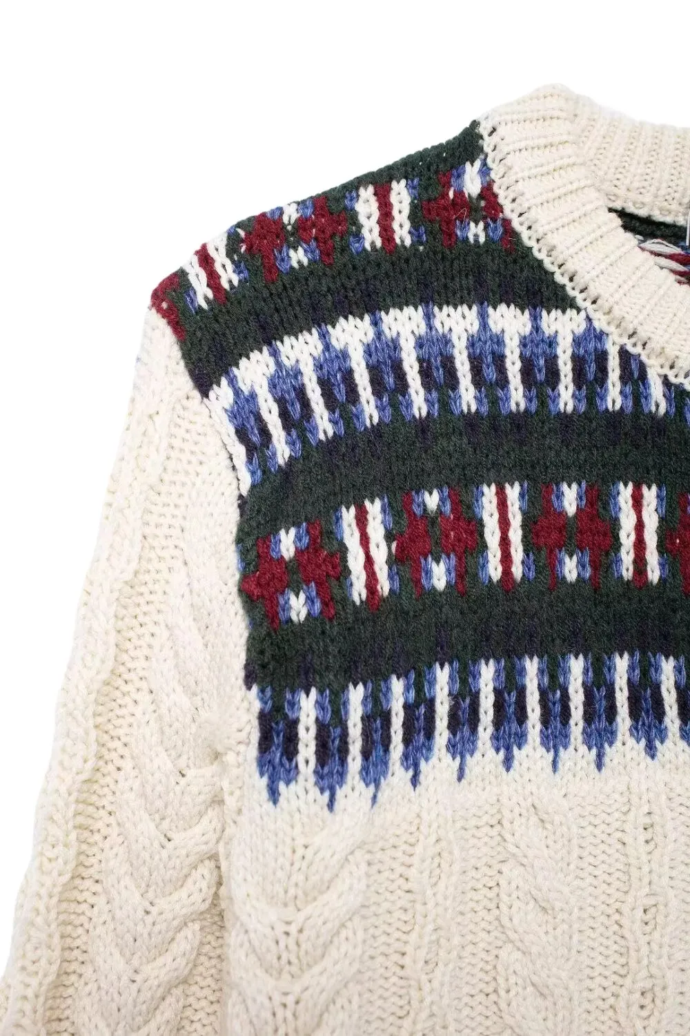 ‘Aria’ Textured Knit Patchwork Jacket sold by Goodnight Macaroon product image thumbnail 3