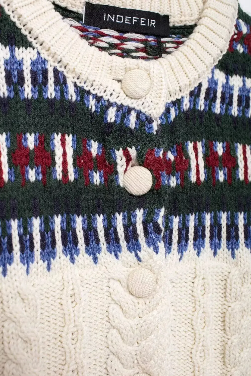 ‘Aria’ Textured Knit Patchwork Jacket sold by Goodnight Macaroon product image thumbnail 4