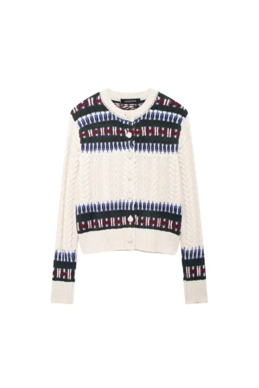 ‘Aria’ Textured Knit Patchwork Jacket made by Goodnight Macaroon
