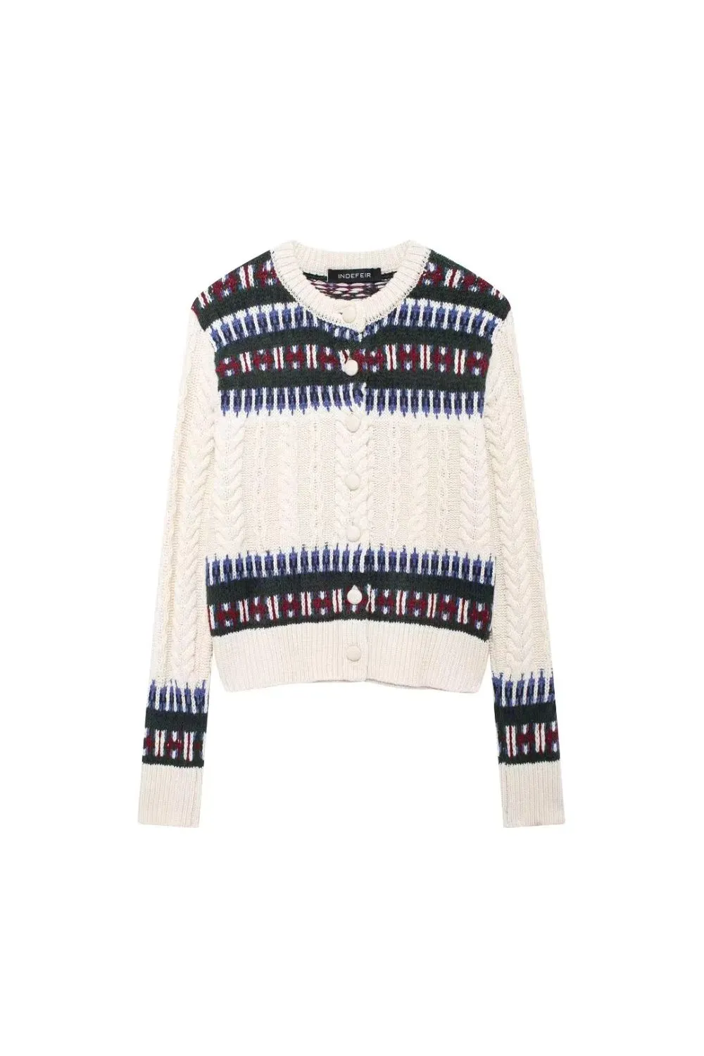‘Aria’ Textured Knit Patchwork Jacket sold by Goodnight Macaroon