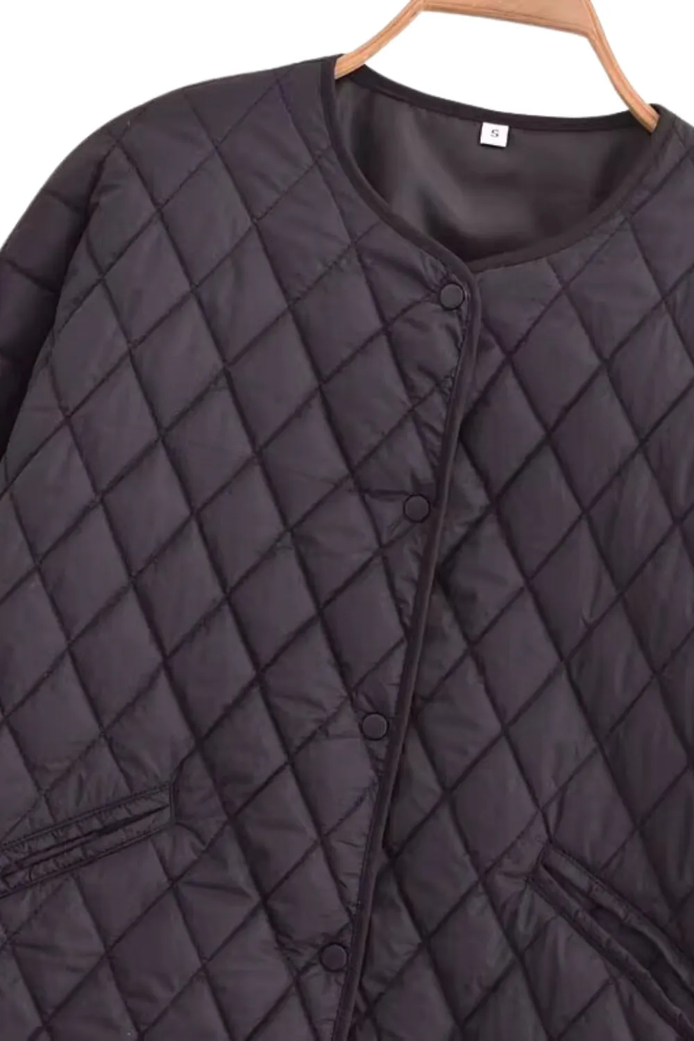 'Ella' Diamond-Quilted Cotton Jacket with Cropped Back sold by Goodnight Macaroon product image thumbnail 2