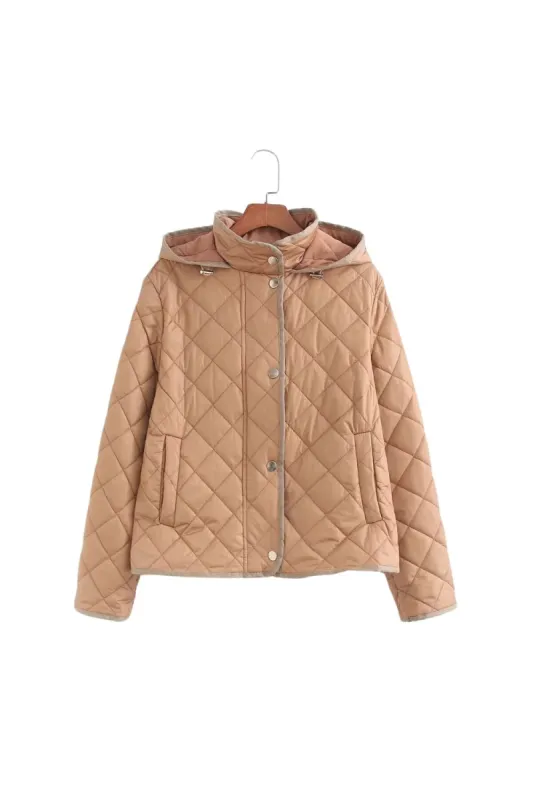 ‘Nora’ Plaid Quilted Hooded Cotton Jacket made by Goodnight Macaroon