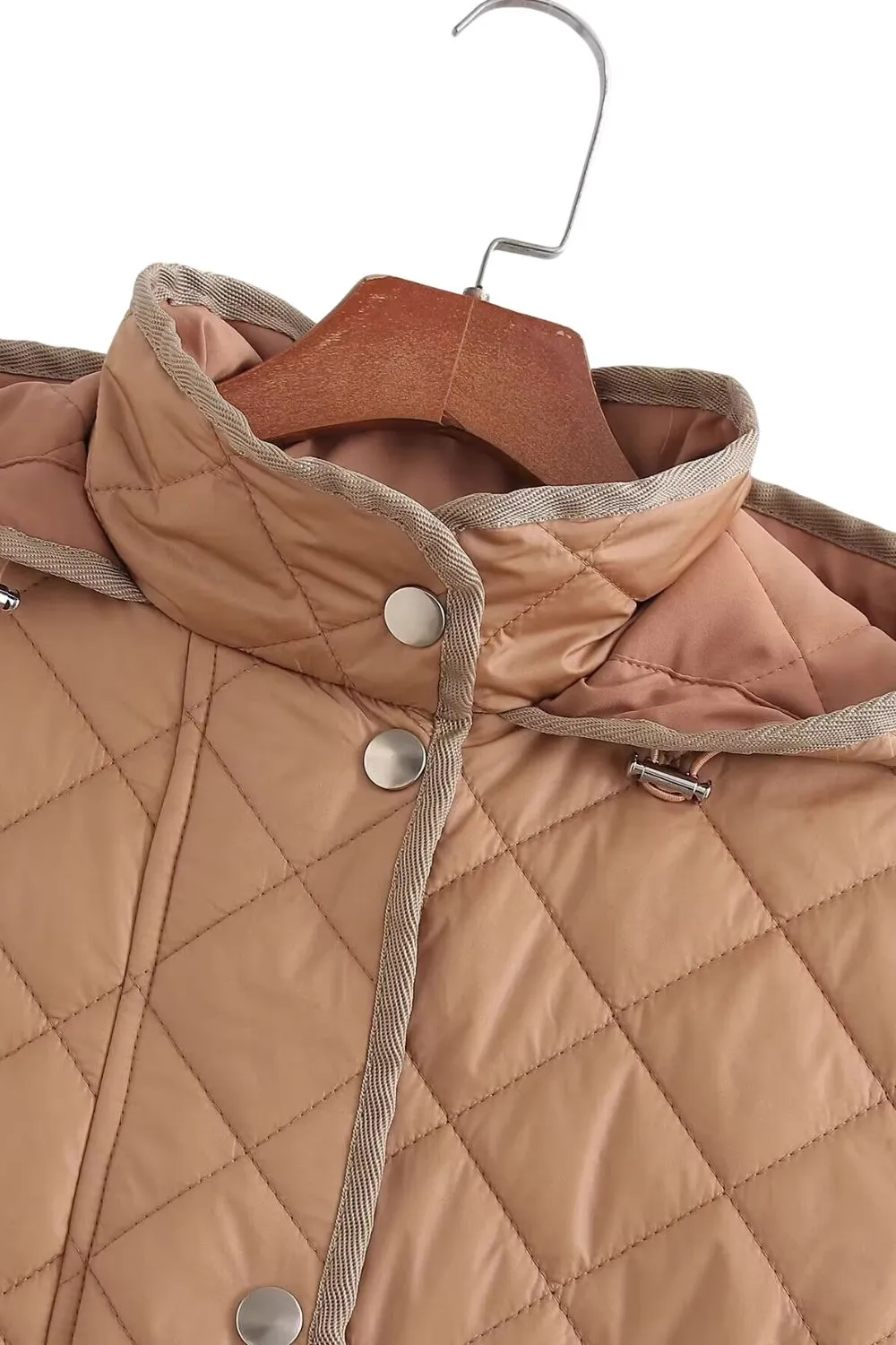 ‘Nora’ Plaid Quilted Hooded Cotton Jacket sold by Goodnight Macaroon product image thumbnail 3